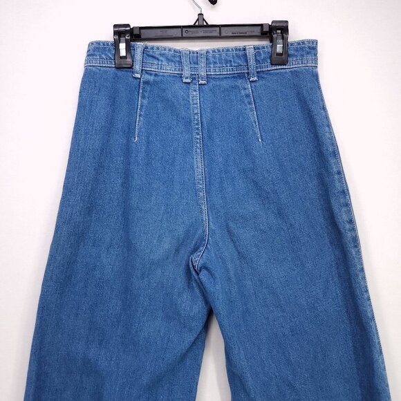 Urban Outfitters BDG Jeans Super Wide Leg Button Fly High Waist Raw Hem Size 25 - Picture 4 of 13